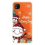 For Xiaomi Redmi 9C Christmas Series Transparent TPU Protective Case(Cute Penguin Snowman)