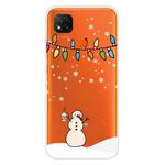 For Xiaomi Redmi 9C Christmas Series Transparent TPU Protective Case(Milk Tea Snowman)