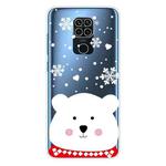 For Xiaomi Redmi Note 9 Christmas Series Transparent TPU Protective Case(Chubby White Bear)