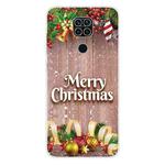 For Xiaomi Redmi Note 9 Christmas Series Transparent TPU Protective Case(Christmas Balls)