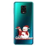 For Xiaomi Redmi Note 9S Christmas Series Transparent TPU Protective Case(Girl Snowman)