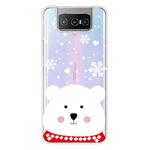 For ASUS Zenfone 7 Pro ZS671KS Christmas Series Transparent TPU Protective Case(Chubby White Bear)