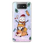 For ASUS Zenfone 7 Pro ZS671KS Christmas Series Transparent TPU Protective Case(Stacked Doll)