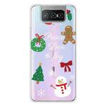 For ASUS Zenfone 7 Pro ZS671KS Christmas Series Transparent TPU Protective Case(Simple Snowman)