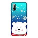 For Huawei P Smart 2020 Christmas Series Transparent TPU Protective Case(Chubby White Bear)