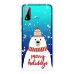 For Huawei P Smart 2020 Christmas Series Transparent TPU Protective Case(Scarf White Bear)