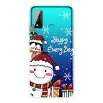 For Huawei P Smart 2020 Christmas Series Transparent TPU Protective Case(Cute Penguin Snowman)