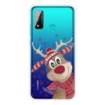 For Huawei P Smart 2020 Christmas Series Transparent TPU Protective Case(Smiley Deer)