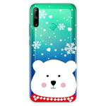 For Huawei P40 Lite E Christmas Series Transparent TPU Protective Case(Chubby White Bear)