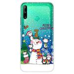 For Huawei P40 Lite E Christmas Series Transparent TPU Protective Case(Penguin Family)