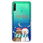 For Huawei P40 Lite E Christmas Series Transparent TPU Protective Case(Take Picture Bear Snowman)