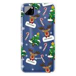 For Huawei Y5p Christmas Series Transparent TPU Protective Case(Cane Deer)