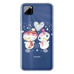 For Huawei Y5p Christmas Series Transparent TPU Protective Case(Couple Snowman)