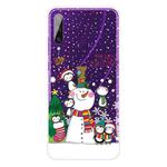 For Huawei Y6p Christmas Series Transparent TPU Protective Case(Penguin Family)