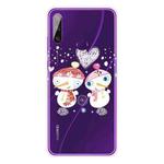 For Huawei Y6p Christmas Series Transparent TPU Protective Case(Couple Snowman)