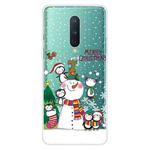 For OnePlus 8 Christmas Series Transparent TPU Protective Case(Penguin Family)