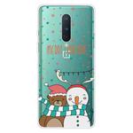 For OnePlus 8 Christmas Series Transparent TPU Protective Case(Take Picture Bear Snowman)
