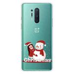 For OnePlus 8 Pro Christmas Series Transparent TPU Protective Case(Girl Snowman)