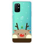 For OnePlus 8T Christmas Series Transparent TPU Protective Case(Fat Deer)