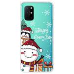 For OnePlus 8T Christmas Series Transparent TPU Protective Case(Cute Penguin Snowman)