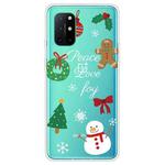 For OnePlus 8T Christmas Series Transparent TPU Protective Case(Simple Snowman)