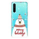 For OnePlus Nord Christmas Series Transparent TPU Protective Case(Scarf White Bear)