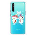 For OnePlus Nord Christmas Series Transparent TPU Protective Case(Couple Snowman)