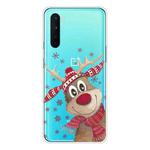 For OnePlus Nord Christmas Series Transparent TPU Protective Case(Smiley Deer)