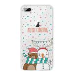 Christmas Series Clear TPU Protective Case For iPhone 8 Plus / 7 Plus(Take Picture Bear Snowman)