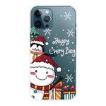 For iPhone 11 Pro Christmas Series Clear TPU Protective Case (Cute Penguin Snowman)