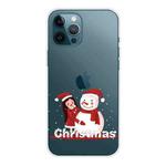 For iPhone 11 Pro Max Christmas Series Clear TPU Protective Case (Girl Snowman)