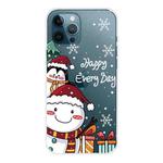 For iPhone 11 Pro Max Christmas Series Clear TPU Protective Case (Cute Penguin Snowman)