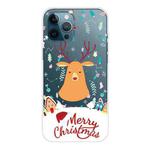 For iPhone 11 Pro Max Christmas Series Clear TPU Protective Case (Christmas Ugly Deer)