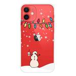 For iPhone 12 / 12 Pro Christmas Series Clear TPU Protective Case(Milk Tea Snowman)