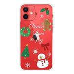 For iPhone 12 mini Christmas Series Clear TPU Protective Case (Simple Snowman)