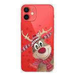 For iPhone 12 mini Christmas Series Clear TPU Protective Case (Smiley Deer)