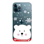 For iPhone 12 Pro Max Christmas Series Clear TPU Protective Case(Chubby White Bear)
