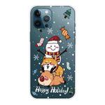 For iPhone 12 Pro Max Christmas Series Clear TPU Protective Case(Stacked Doll)