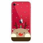 For iPhone SE 2022 / SE 2020 / 8 / 7 Christmas Series Clear TPU Protective Case(Fat Deer)