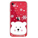 For iPhone SE 2022 / SE 2020 / 8 / 7 Christmas Series Clear TPU Protective Case(Chubby White Bear)