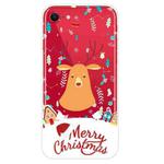 For iPhone SE 2022 / SE 2020 / 8 / 7 Christmas Series Clear TPU Protective Case(Christmas Ugly Deer)