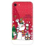 For iPhone SE 2022 / SE 2020 / 8 / 7 Christmas Series Clear TPU Protective Case(Penguin Family)