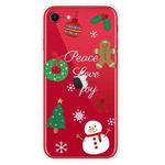 For iPhone SE 2022 / SE 2020 / 8 / 7 Christmas Series Clear TPU Protective Case(Simple Snowman)