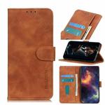 For OnePlus 8T KHAZNEH Retro Texture PU + TPU Horizontal Flip Leather Case with Holder & Card Slots & Wallet(Brown)