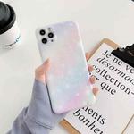 For iPhone 12 Pro Max Shockproof Colorful Glitter Marble Protective Case(Pink Blue)