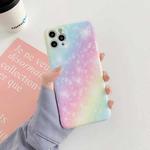 For iPhone 11 Shockproof Colorful Glitter Marble Protective Case (Blue Purple)