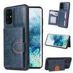 For Huawei P40 PU + TPU + PC  Shockproof Back Cover Case with Card Slot & Holder(Blue)