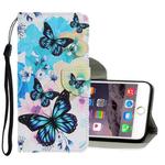 Coloured Drawing Pattern Horizontal Flip PU Leather Case with Holder & Card Slots & Wallet & Lanyard For iPhone 6 & 6s(Purple Butterfly)
