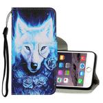 Coloured Drawing Pattern Horizontal Flip PU Leather Case with Holder & Card Slots & Wallet & Lanyard For iPhone 8 Plus & 7 Plus(Rose Wolf)