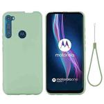 For Motorola One Fusion+ Pure Color Liquid Silicone Shockproof Full Coverage Case(Green)